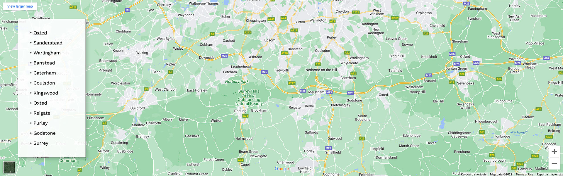 Areas Covered